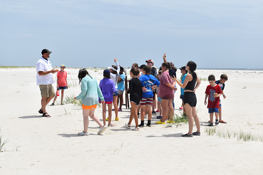 teaching on the beach