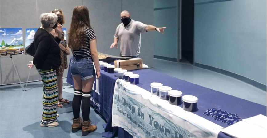 people visiting the table